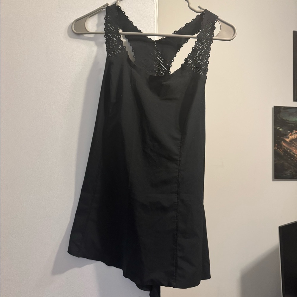 Lululemon Black Lace Trim Racerback Tank Top